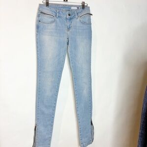 Anine Bing | Ankle Zip Skinny Jeans Women's 26 Light Wash Blue Denim Low Rise